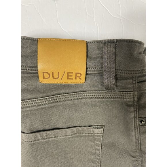 Du/er Mens 33x30 Green Gray Denim Jeans N2X Slim Stretch - Picture 4 of 10